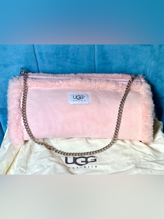 UGG Handbags - UGG Suede Leather Shearling
Sherpa Sheepskin Hand Muff Crossbody Clutch